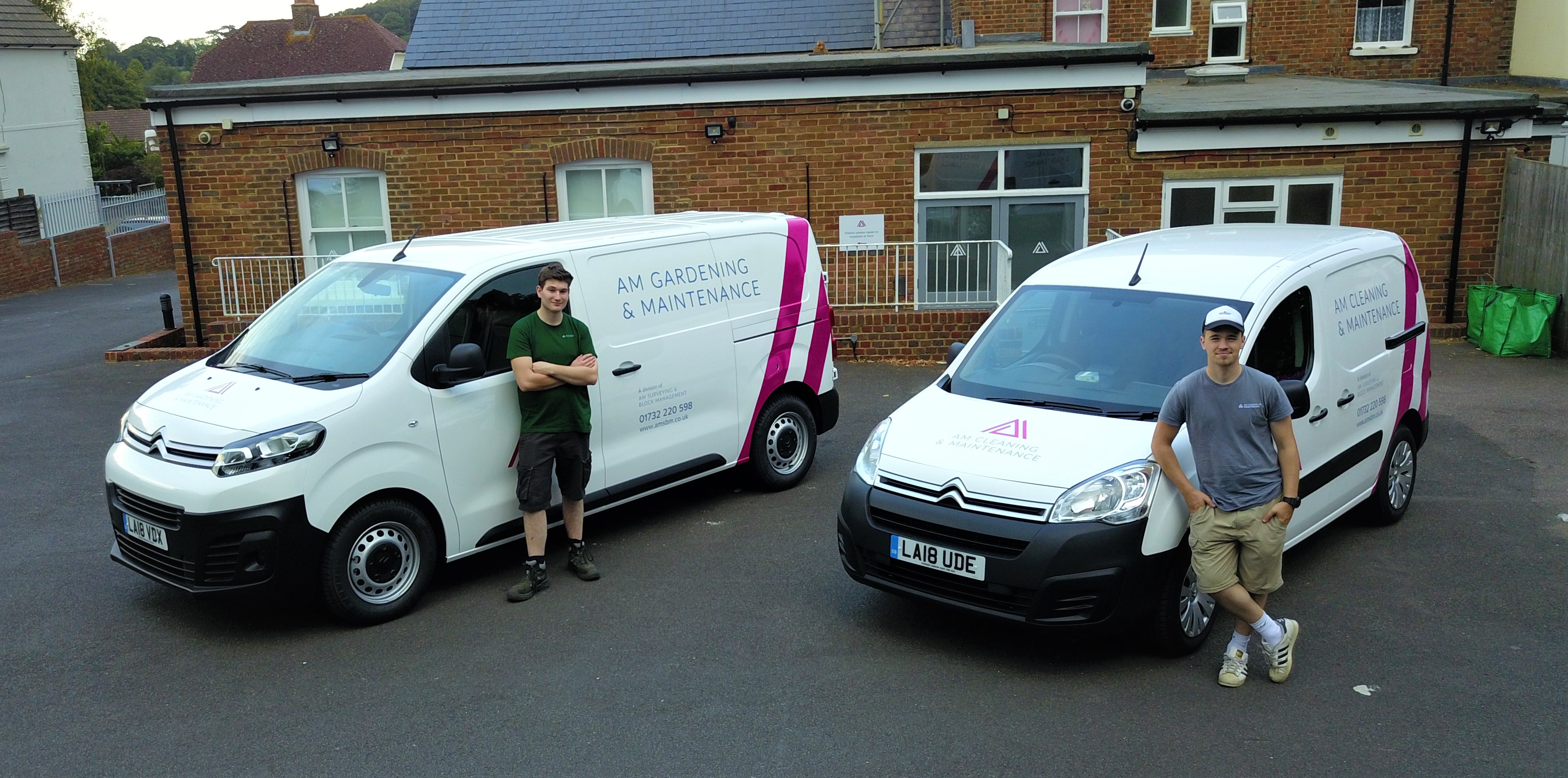 AM Surveying & Block Management vans